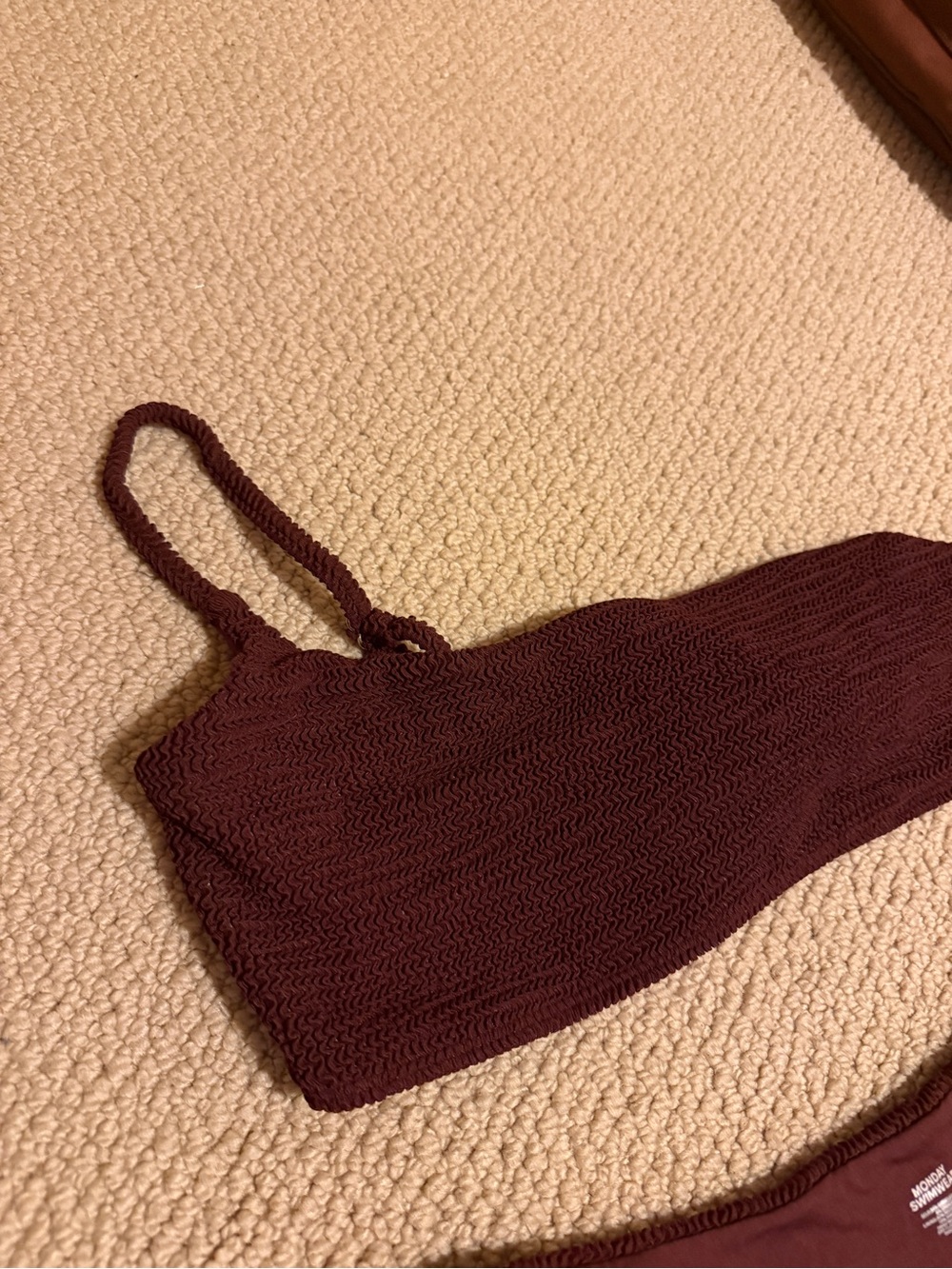 Monday Swimwear Bikini Set Byron Bottom Brown Crinkle - Picture 3 of 6